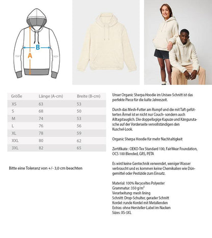 Kuscheliger Organic Sherpa Hoodie Mit Kängurutasche Und Individuellen Stickmotiven