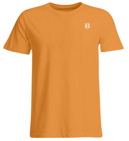 Unisex Übergrößen T-Shirt in orange mit Rundhalsausschnitt, 100% Baumwolle.