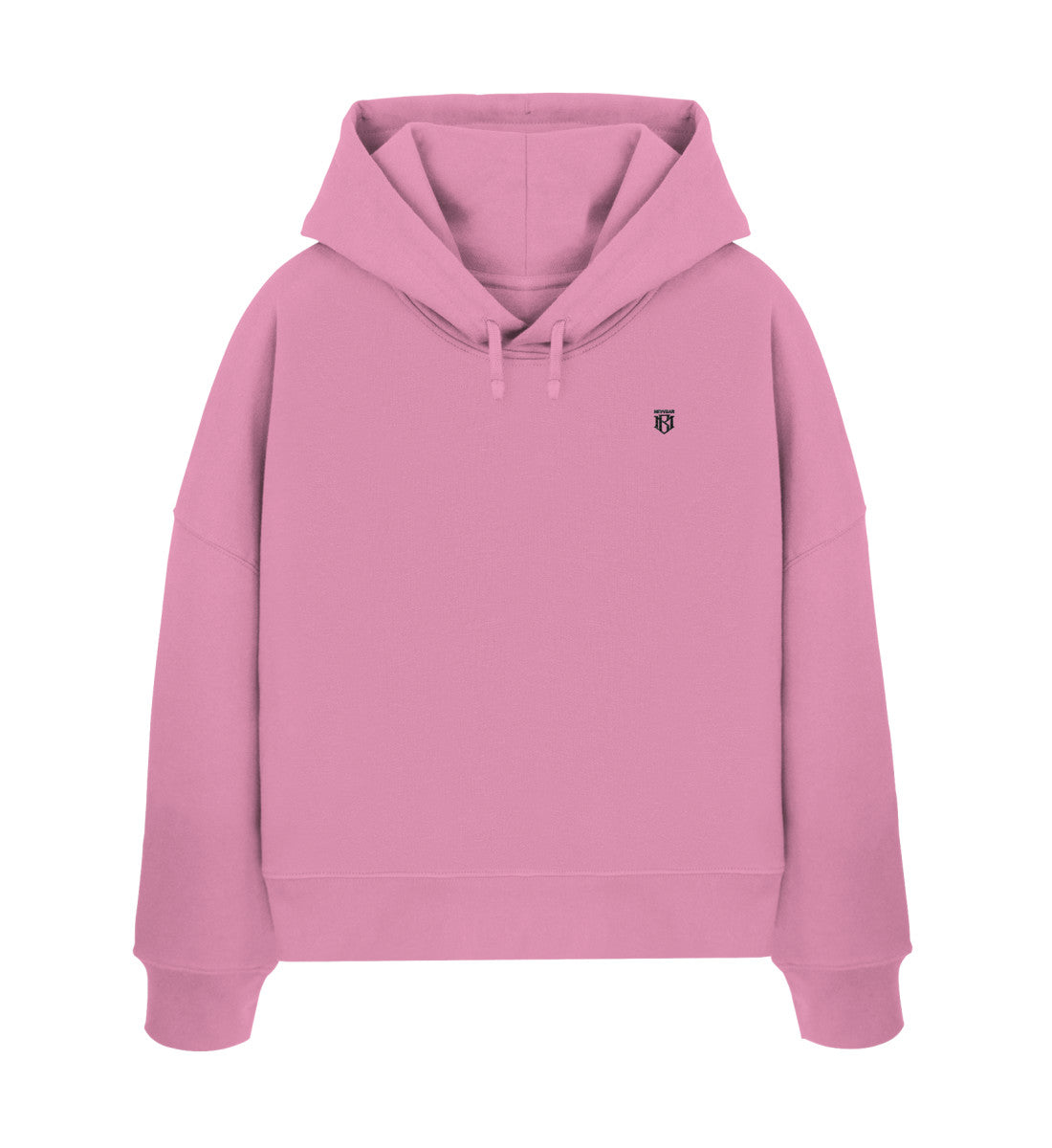 Stella Nora pink womens organic boxcut hoodie with embroidery