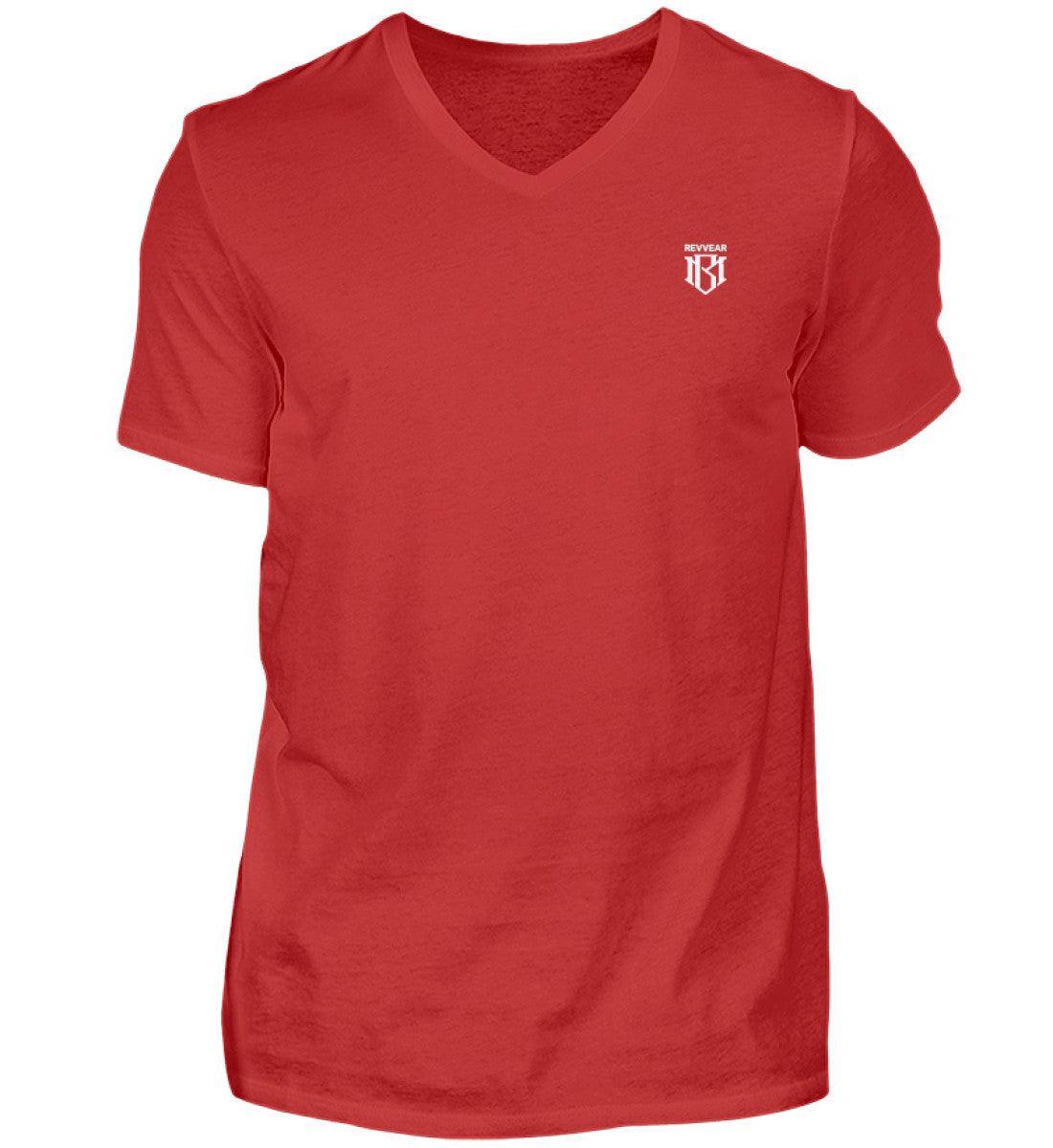 V-Neck Herrenshirt, rotes Herren V-Ausschnitt-Shirt aus 100% Baumwolle.