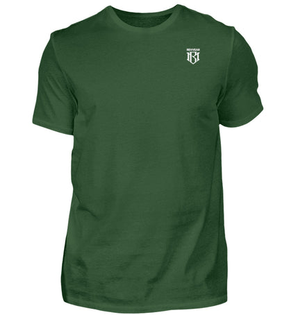 Green Herren Premium Shirt with round neck and short sleeves, made of 100% cotton.