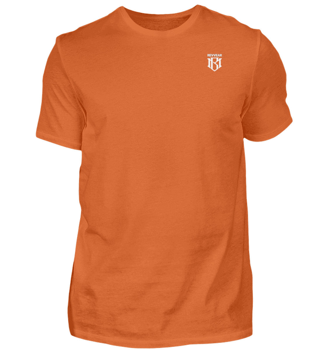 Orange Herren Premiumshirt aus 100% Baumwolle mit Rundhalsausschnitt, gedrucktes Design, strapazierfähige Stoffqualität.