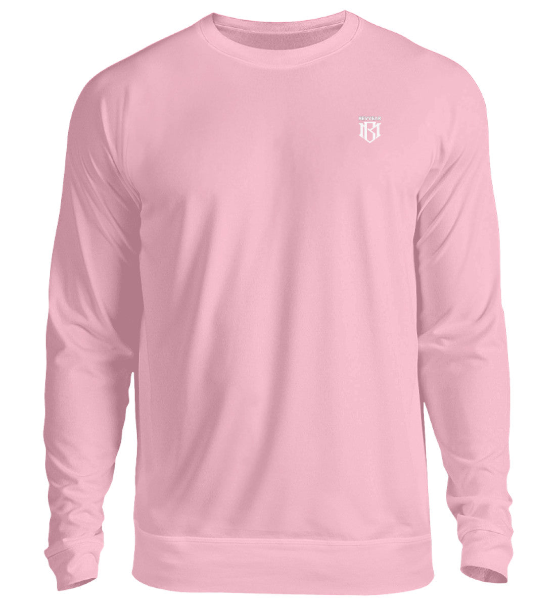 Unisex sweatshirt in pink, durable 280g/m² fabric, 80% cotton, 20% polyester, modern loose fit.