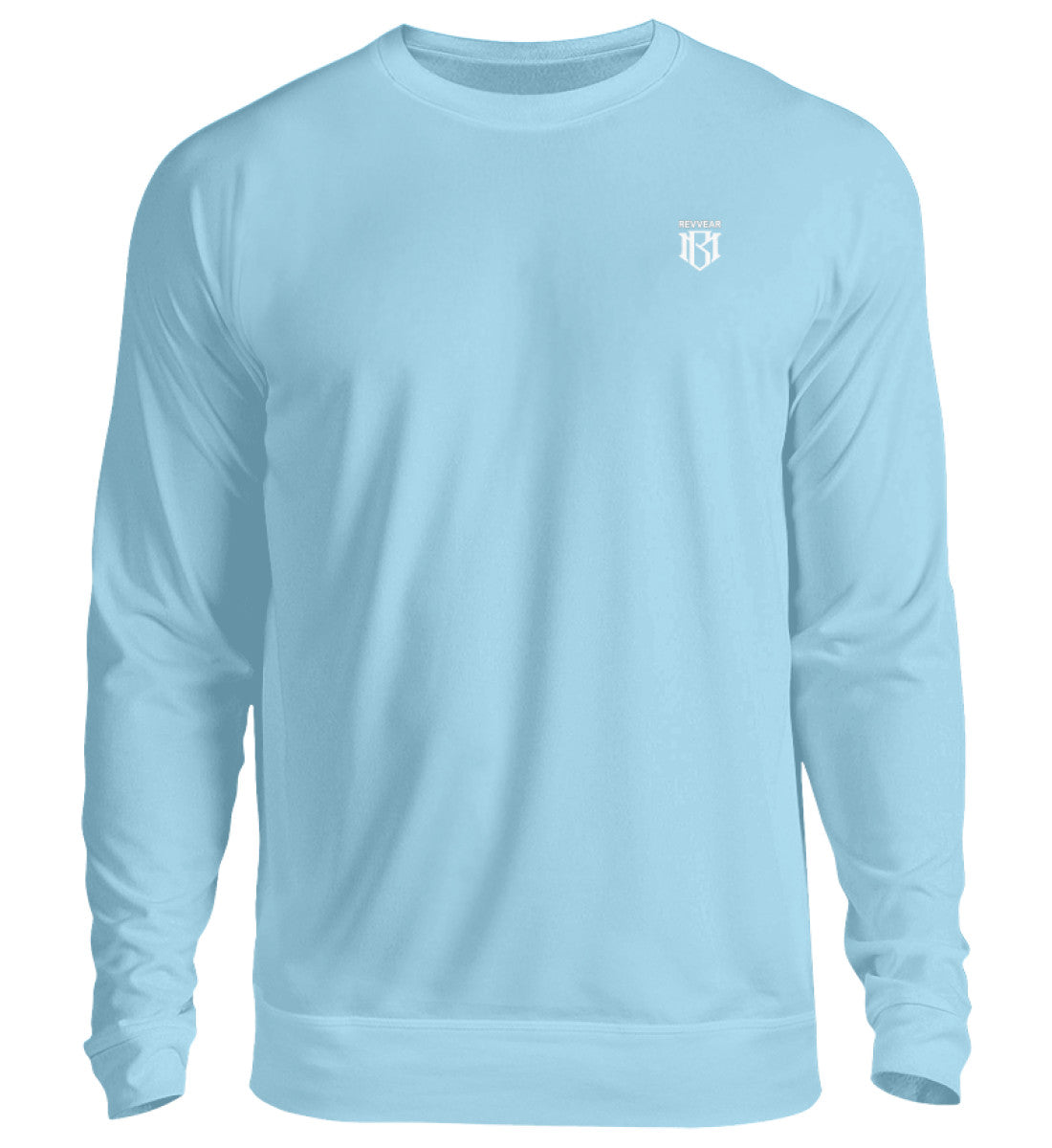 Unisex Sweatshirt in light blue with a modern, relaxed fit and crew neck made of durable cotton-polyester blend.