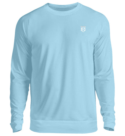 Unisex Sweatshirt in light blue with a modern, relaxed fit and crew neck made of durable cotton-polyester blend.