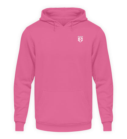 Unisex Hoodie in Pink with Drawstring Hood, Cotton-Polyester Blend