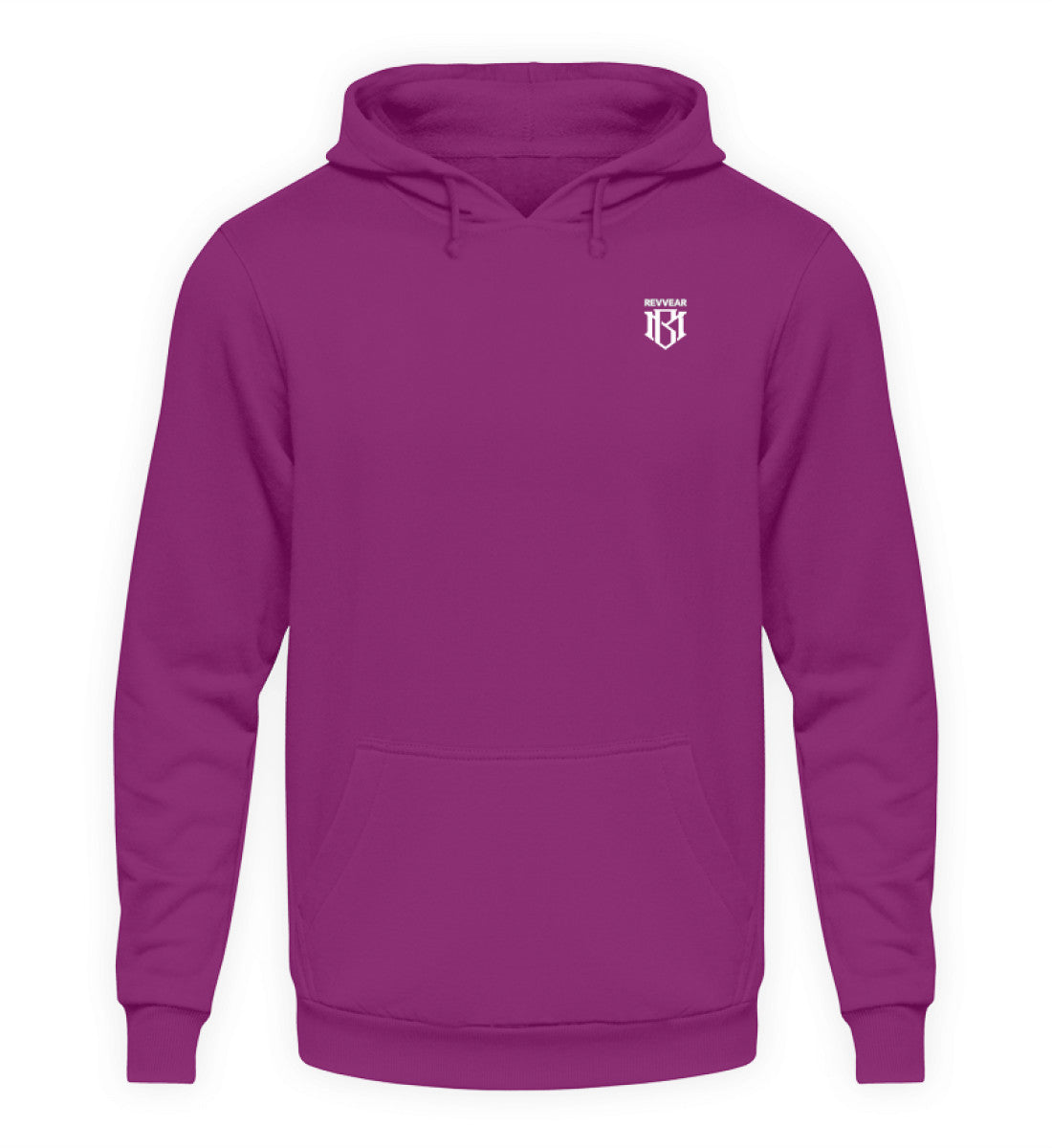 Unisex Hoodie in vibrant purple with drawstring hood.