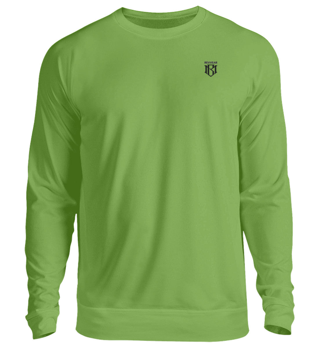 Unisex Sweatshirt, green pullover, 80% cotton, 20% polyester, casual style, available in multiple sizes.