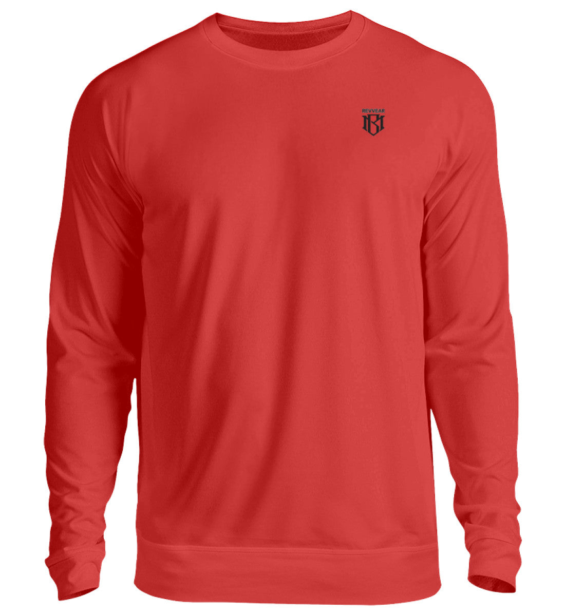 Unisex Sweatshirt - Red Pullover with Ribbed Collar