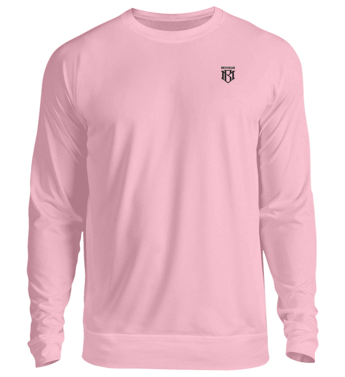 Unisex Sweatshirt in pink, modern loose fit, 80% cotton, 20% polyester, durable fabric.