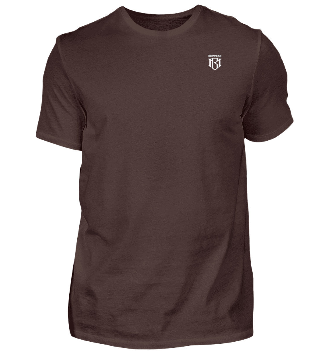 Herren Premium Shirt in brauner Baumwolle mit Rundhalsausschnitt.